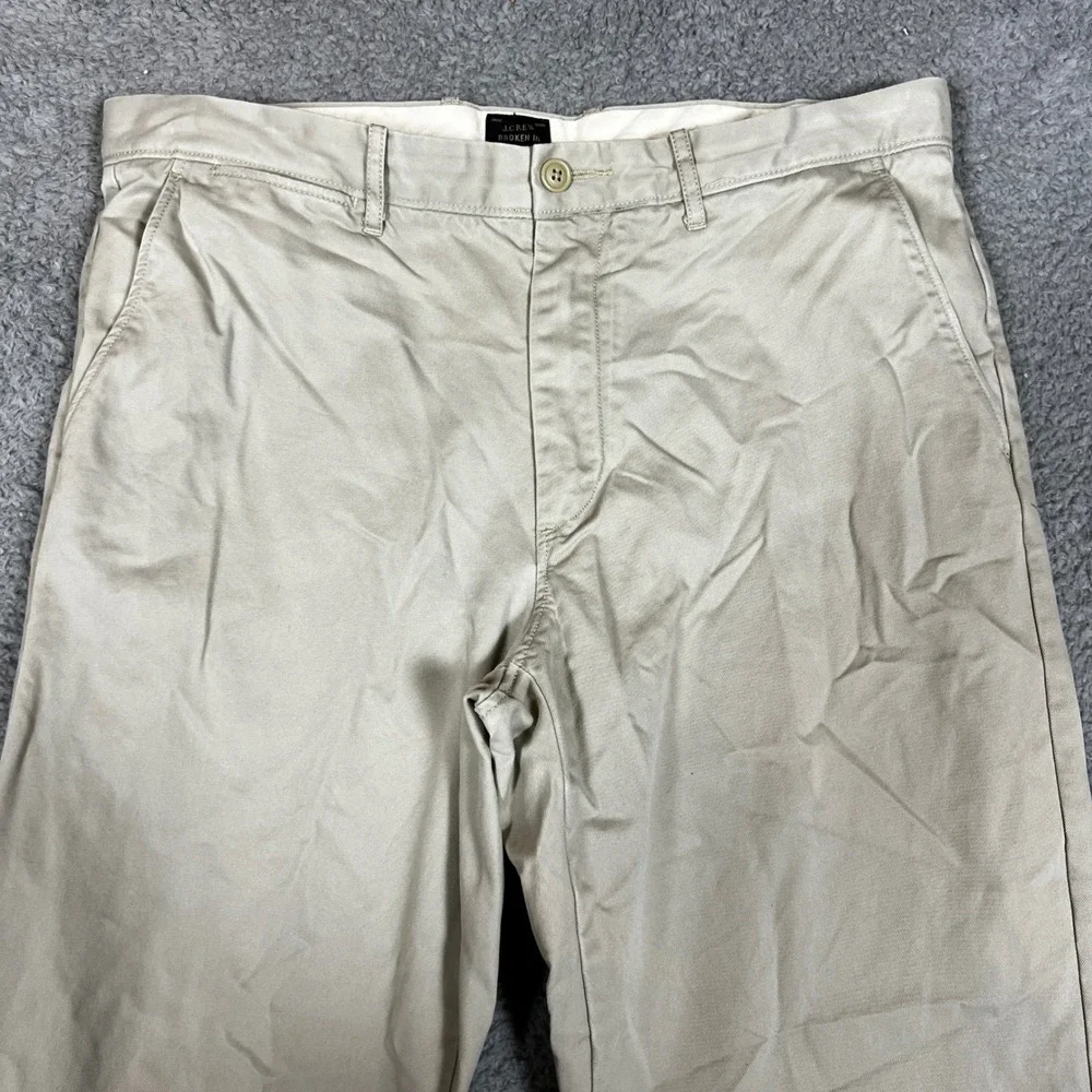 J Crew Chino Pants Mens 35x32 Broken In Khaki‎ Chino Cotton Casual Formal 1040